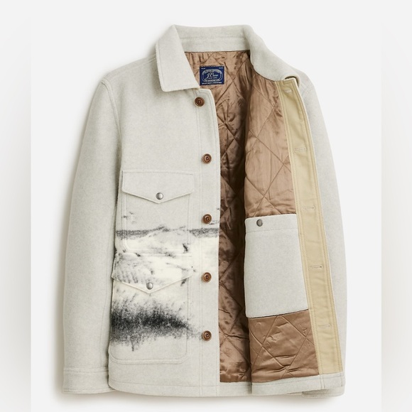 NWT J.Crew Limited Edition Wool Coat in Scenic Print Jacquard Jacket M - Picture 2 of 8